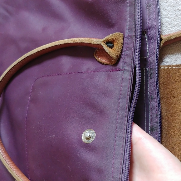Medium Longchamp shoulder bag in plum - Picture 6 of 13